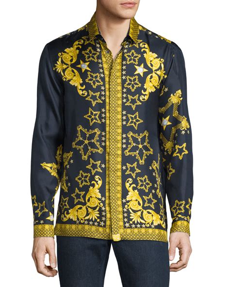 men blue versace shirt